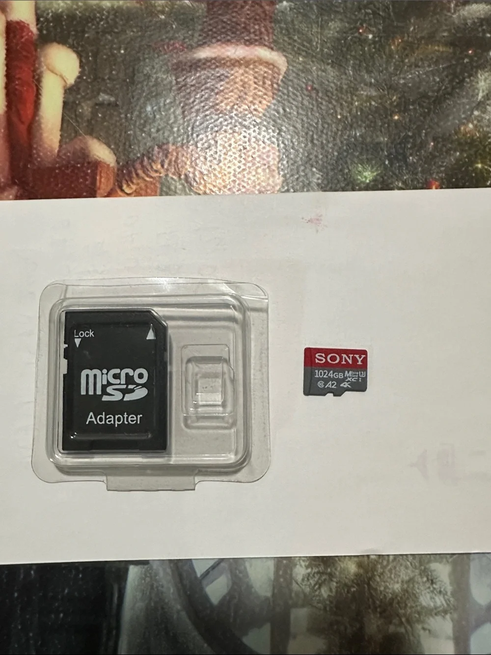 Sony Red and Black microSD Card with Black SD Adapter